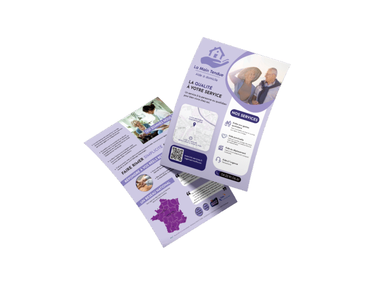 Exemples de formats d’impression professionnels A5, carte de visite, A2