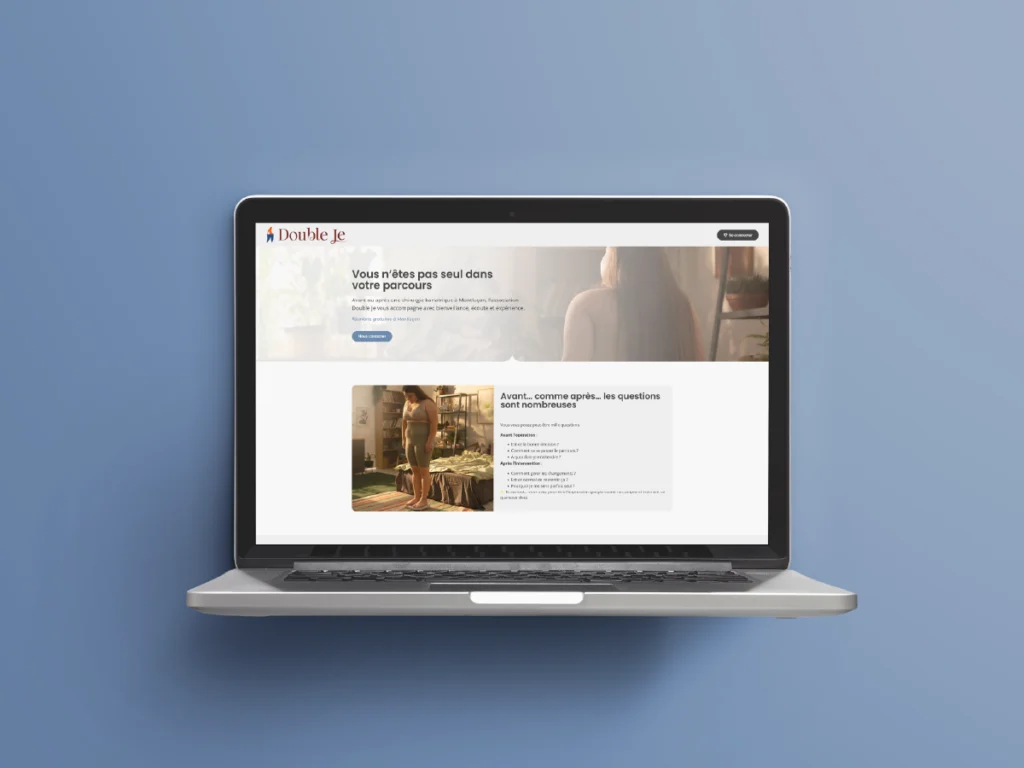 Aperçu du site internet vitrine créé pour Double Je par EZ COMM