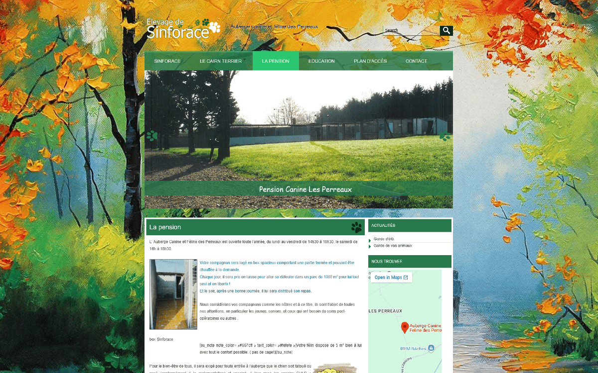 Ancienne page de présentation de l'Auberge Canine des Perreaux