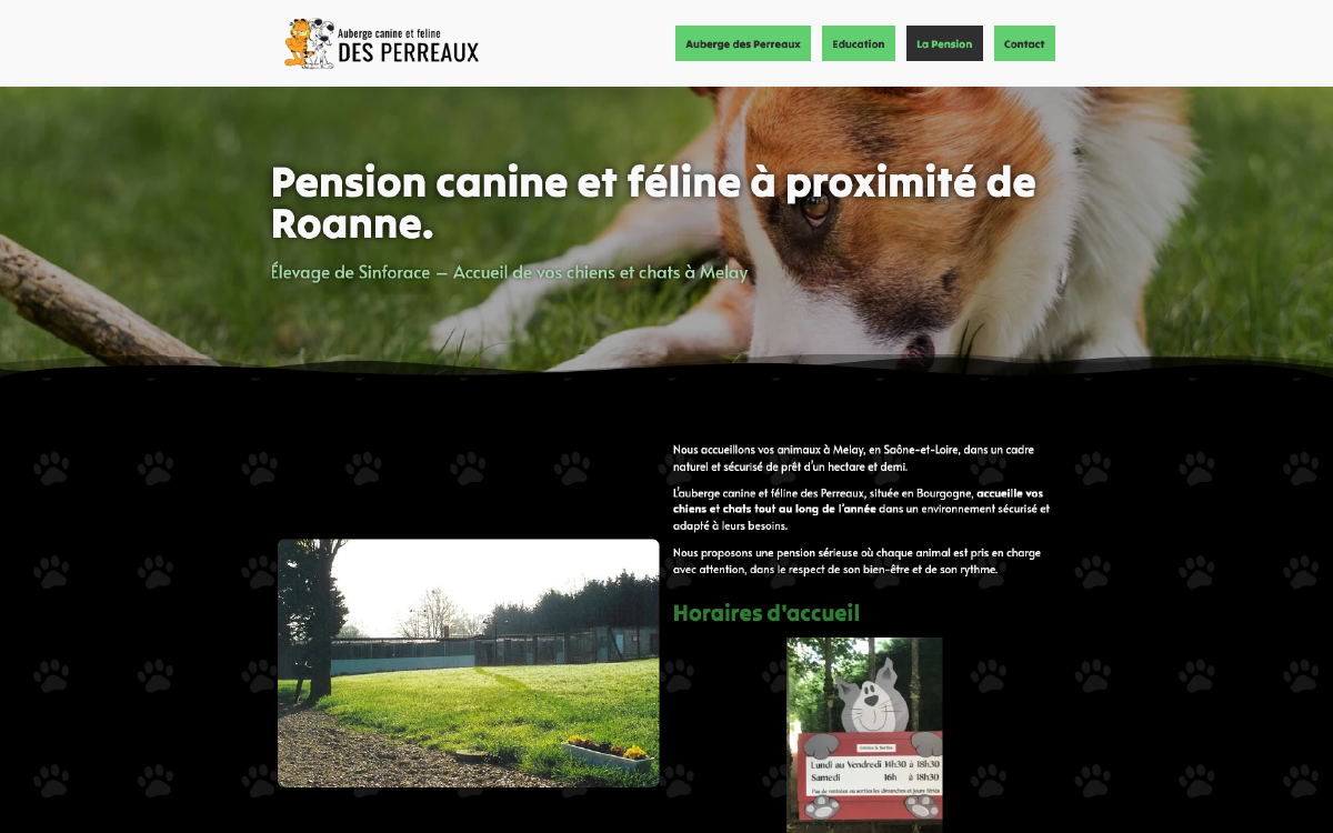 Nouvelle page dédiée à l'éducation canine après la refonte du site